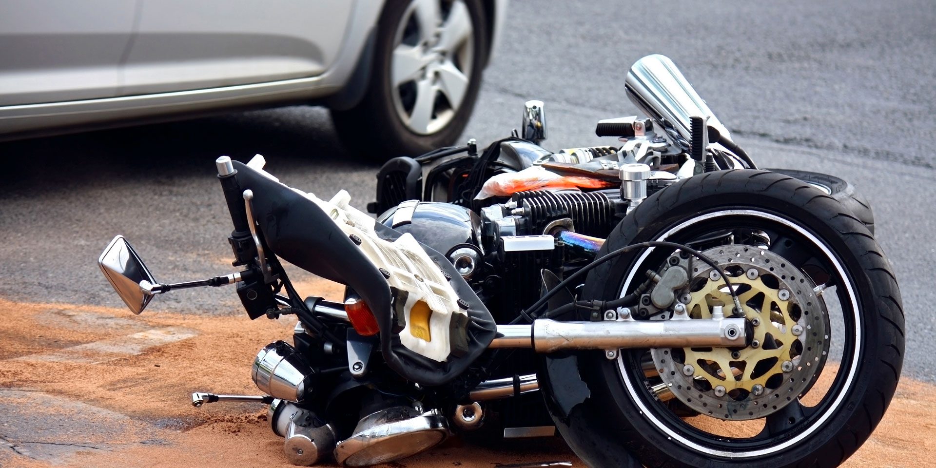 Motorbike Accident On The City Street